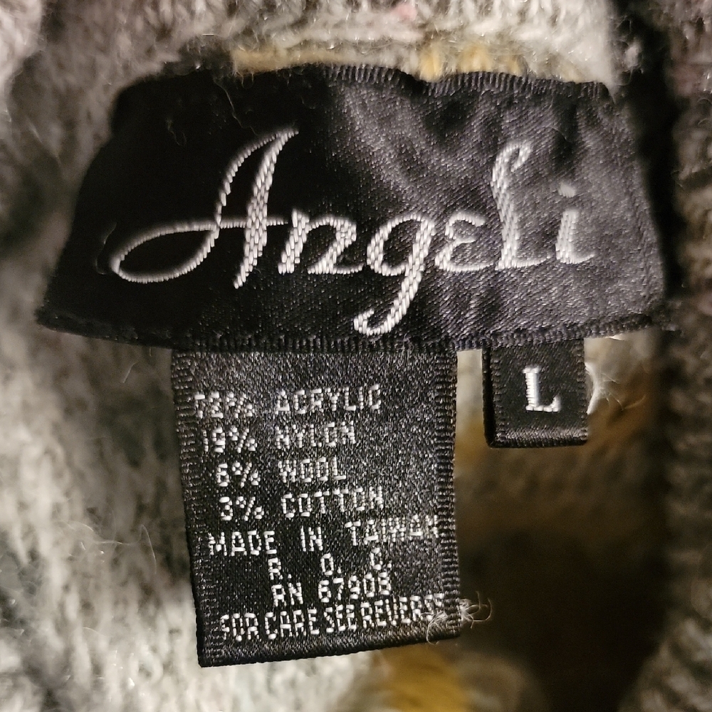 AngeLi Multicolor Cowl Neck Wool Blend Sweater Size L - Picture 7 of 8